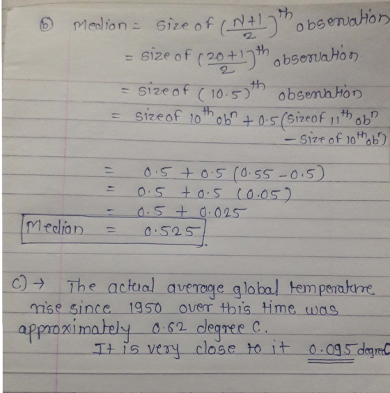 )th obserraHo F size of 10.h obsemh Hon -size of r 20 +1 2 = os 土0.5 co.os Mechan = also C)→ The actual-average-global-tempe