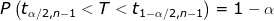 P\left ( t_{\alpha /2,n-1}<T<t_{1-\alpha /2,n-1} \right )=1-\alpha