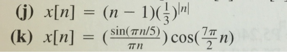 (j) x[n] = (n-1)(匀ー 7 TT cos( n sin(TI/5)