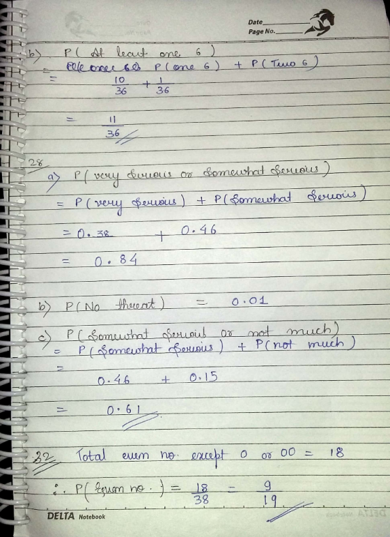 Date Page No 6 to 36 36 36 26 0.84 Lud 0-46 6 1 38 DELTA Notebook
