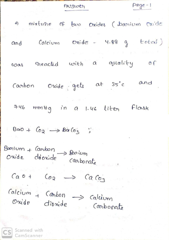 Page - 2miuFo Oxides baiom ide total) and Calc xide.88 CanbonOide qets at35and CaooBa3 Boom id dioxide C,bonate ONide Calcium