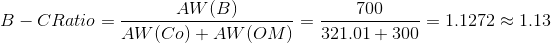 AW (B) 700 B - CRatio 1.1272 1.13 AW (Co)+AW (OM) 321.01300