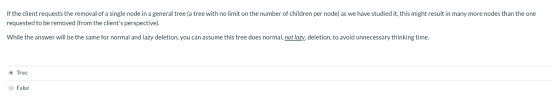 If the client requests the removal of a single node in a general tree (a tree with no limit on the number of children per nod