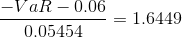 \frac{-VaR-0.06}{0.05454}=1.6449