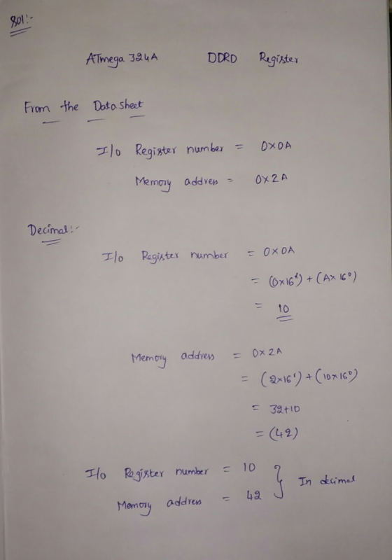 ATmega 33uA DDRD Ragixtey From the Dato Sheet lo Registar numbex DxOA Memory addve0x 2A Decimal: (42)