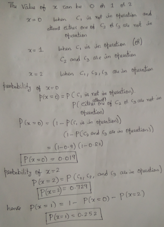 The value of χ tan beoe, 1 eg, 2 C, us C2 and c3 ase um叶eintan atlanst C2 and Ca ale un he = (1-04) (1-08.) P(r=0) = 0.019 il