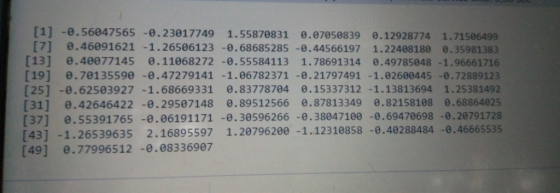 [1] -8.56047565-9.23017749 1.55870831 θ·07050839 0.12928774 1.71506499 [7] θ·46091621-1.26506123-0.68685285-0.44566197 1.2240