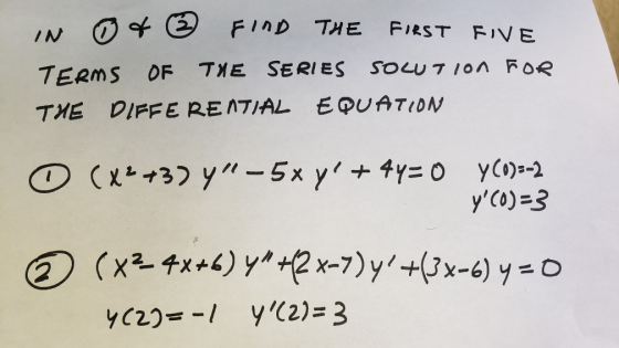 TERMS OF TME SERIES SOLUT Ion FOR y(0)=3