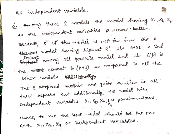 a independent variaale a the independent vari abled 려 Aremd.laetter lowzat compaurel to a Hance, to m2 +he lhest