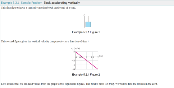 Example 5.2.1 Sample Problem Block accelerating vertically This first figure shows a vertically moving block on the end of a