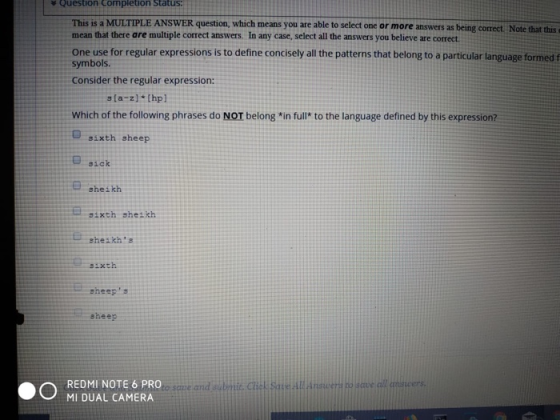Question Completion Status: This is a MULTIPLE ANSWER question, which means you are able to select one or more answers as bei