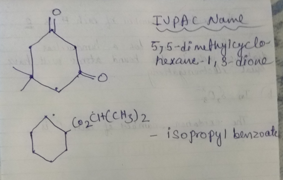 TUpAC Nam hexane-I,3 diona 3) 2 iso propyl banzoal 2oate