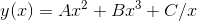 y(x)=Ax^2+Bx^3+C/x