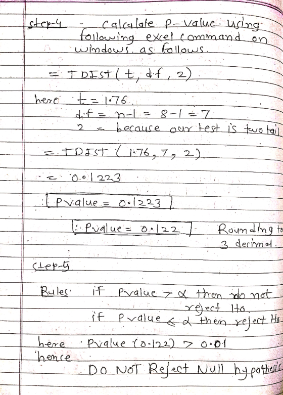 Calculate-p-value-.t4m mg loving excet tommand o wimdowtas llaows ere it 1.76 becauce oux test is to tail 2 223 iF Pvalue ee