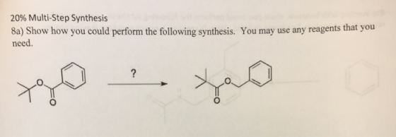 20% Multi-Step Synthesis Sa) Show how you could perform the following synthesis. You may use any reagents that you need.