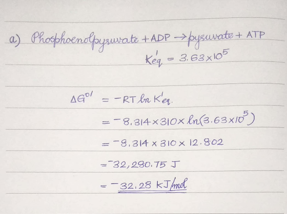 a) Chos ke 3.63x05 ーー8,314 x 810 x 12.802 一一32,2 %0,ブち丁 ー-32.28 kJ