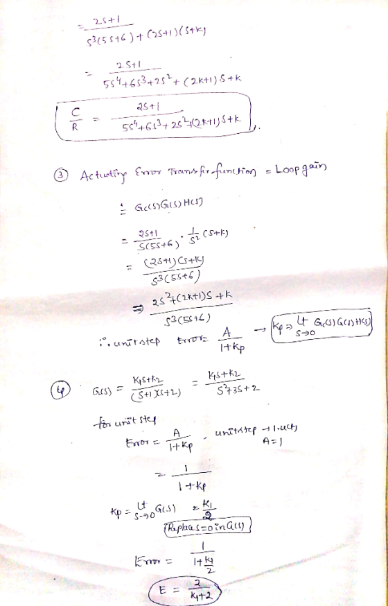 25+ S3(5516 1 )(54g 2 St 5s4+653+25 ( 2kt1)S+k ast »frfieneHian = Loop gain Actutiry Trons GcsG) HCSI (4+5) 9+S)S (28HCS+K -