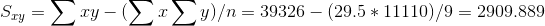 y)/n 39326 (29.5 11110)/9 2909.889 Sry xy-(