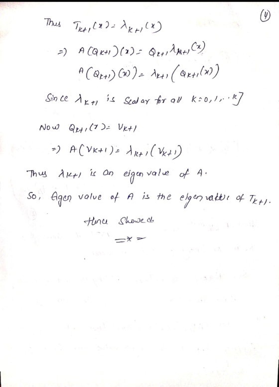 (D Thus λ14 , is on eigen volve of A. KtI