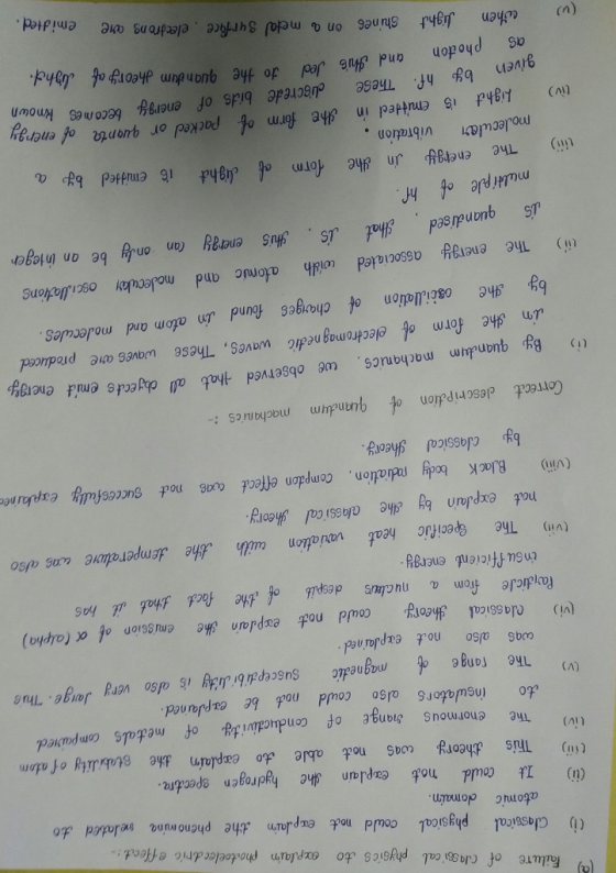 后ilure of class cal. Physics.to erRlain Photoelectric effect . () Glassical physical could not expdam tihe pheno min4 telated