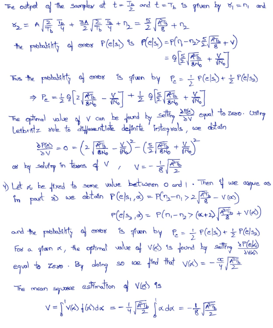 the Sampley at t- T and t = T is outpet ruen y n and The =A 2 1 8 P(elss piebaliht f he A p stven by= P(els)+Pel pashalihtf T