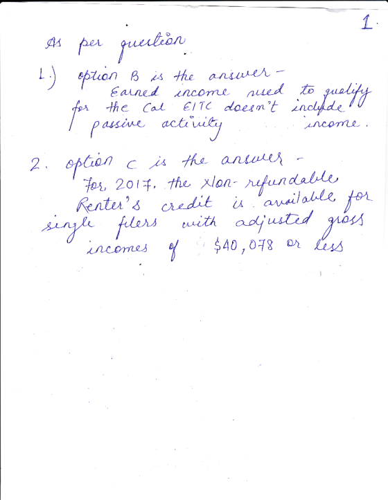 1 Ди the Cal EITC doein t assine actuuit uith 40,078 n Liss んЛС.OYnU,