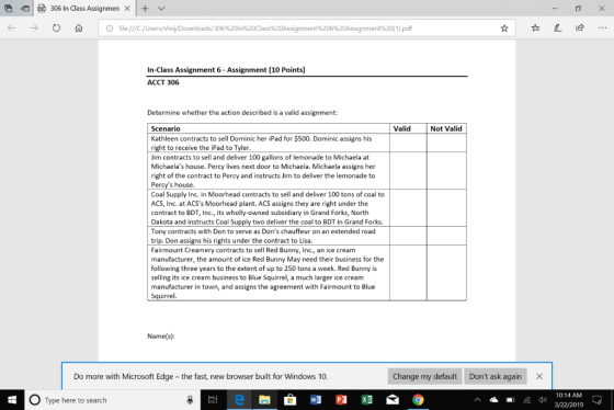 306 In Class Assignmen X a file://C/Users/shrij/Downloads/306%201 ssignment%20(1).pdf In-Class Assignment 6- Assignment (10 P