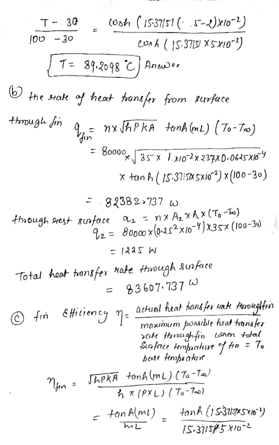 tonh (IS351-<)X102) ConhIS.371 102) 30 T -30 (b the s1at hansfer from Rutuce of heat thmugh fin JhPKA tonh (mL) (70-T0) in 8o