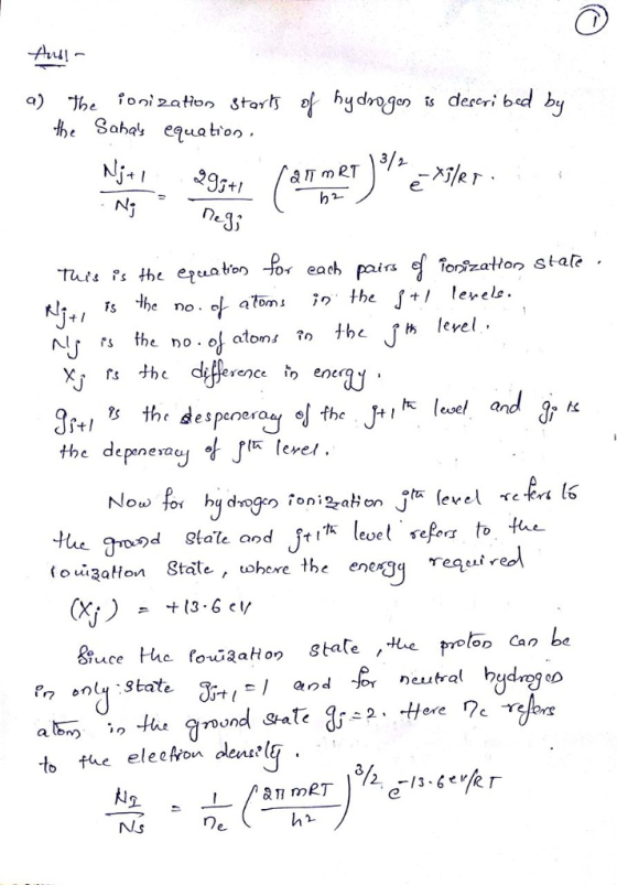 the Saha eqato 3/2 s the despe he l o iizatlon State, where the enegTee O D -fer neutra hydngo and a to ng ,ク to fue eleehon