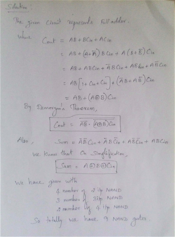 AB we have givn with 3 number number NAND haue NaN ates