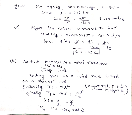 Oen M 04 SK ナ: 0, 6구8 Sec . -ad 63% ethe impact w redvced-to 857 mew W 4.52 Sec Cb nidal momentum-inal mom - firal momentum a