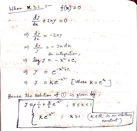 When 2ny0 -2My 2rdr Antegratio en C -n uohere Ke = ke Henee the sotin o 0 ien boy 0 < 2 constaut
