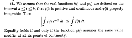 14, we assume that the real functions /) and φ(t) are defined on the interval a t b, that/() is positive and continuous and ф