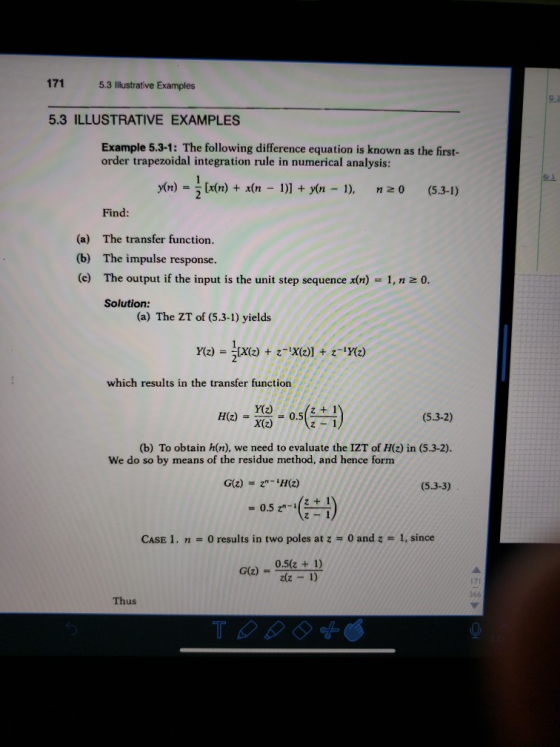 171 53 lilustrative Examples 5.3 ILLUSTRATIVE EXAMPLES Example 5.3-1: The following difference equation is known as the first