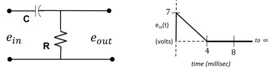 7 C e(t) to co eout ein (volts) R 4 8 time (millisec) W