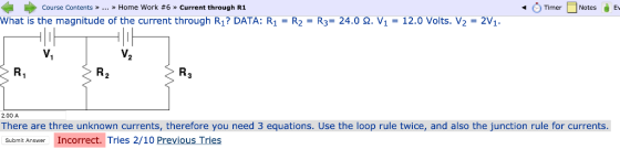 Ev Notes Timer Home Work #6 » Current through R1 Course Contents ... What is the magnitude of the current through R1? DATA: R