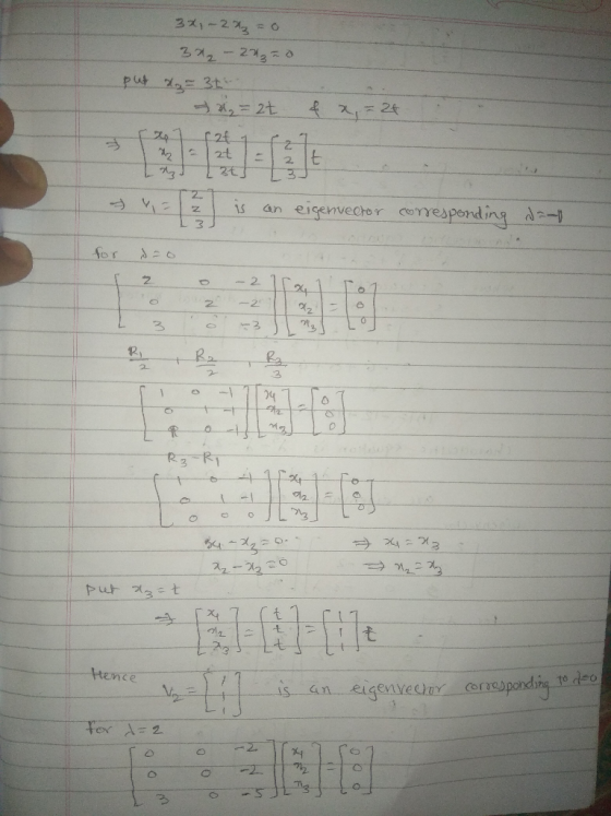 3x1-233-0 is 1-2 -is-an-eigenvecher coresponding λ 2 3 12 거