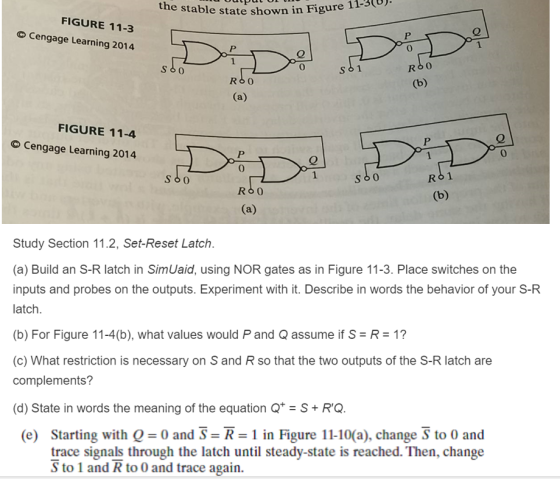 1-3(0). Figure 1 the stable state shown in FIGURE 11-3 Cengage Learning 2014 0 0 0 RSO FIGURE 11-4 Cengage Learning 2014 0 0
