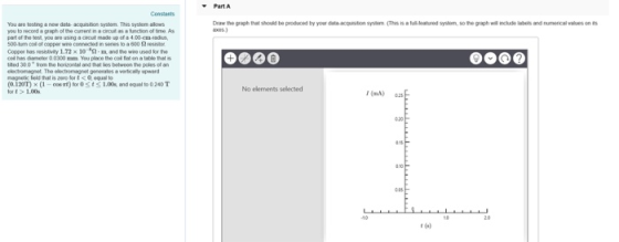 Part A Constants Draw he graph that should be peoduced by your data-acquistion system axes) (This Is a fulleatured system, so