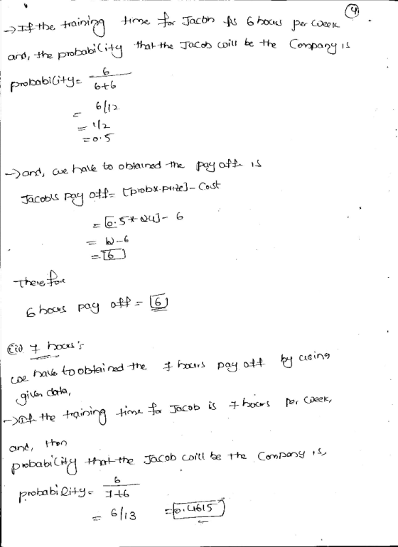 tha the Jaco Coiti be -the Covpany and, the probabiitg probabiity tb ard Ce hale to obIaird -th. Pay of 1S Jacobls Pa off- Cp