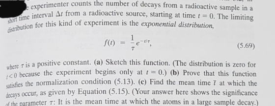 er counts the number of decays from a radioactive sample ina e interval Δt from a radioactive source, starting at time t 0, T