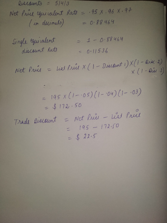 Quunts 51413 Net Priu gui alnt Rato in deuimalo) 95 X.96 X.97 0.88464 Single ei ialent diucsunt Rats 1-0.88464 0.11536 Liet P