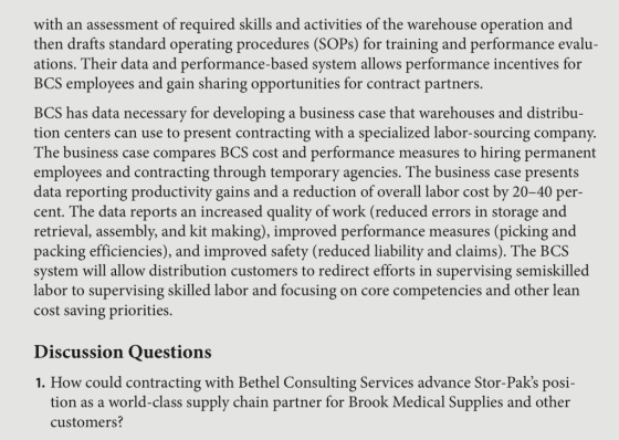 with an assessment of required skills and activities of the warehouse operation and then drafts standard operating procedures
