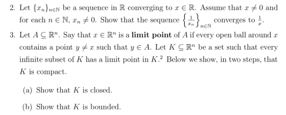 2. Let {xn}nEN be a sequence in R converging to x 0. Show that the sequence R. Assume that x 0 and for each n є N, xn converg