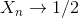 X_{n} \rightarrow 1/2