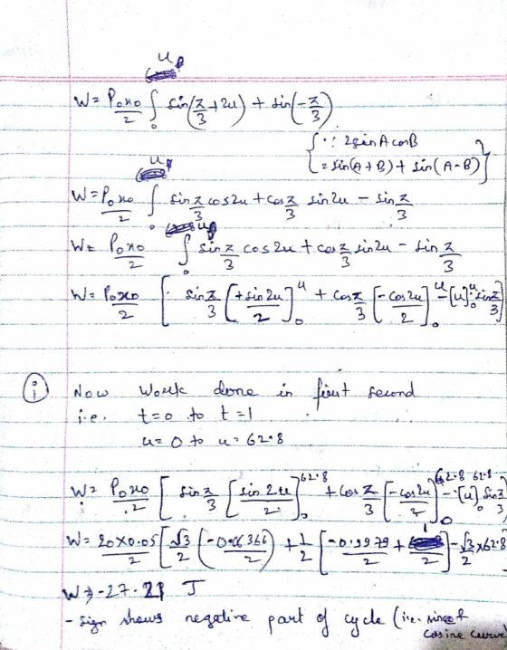 dinf 2 S2in AcoB in2)t inf A-B 2utCos ih2u 3 2 3 2 2 dme in feend Now te to t sin 2t 3 . 2 2 3*9*F= 2 -2.21 T heus negtive pa
