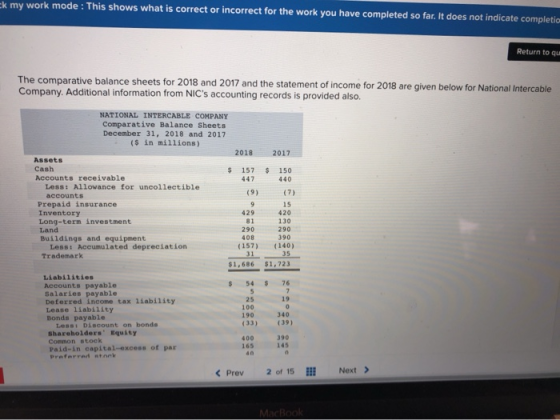 k my work mode : This shows what is correct or incorrect for the work you have completed so far. It does not indicate complet