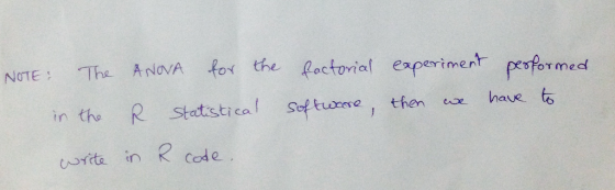NOTEh ANoVA for the actorial experiment pesformeet in tho Statistica Seftuw, then x have Corita in R code
