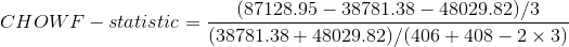 48029.82)/3 (87128.95 38781.38 (38781.38 48029.82)/(406408 2 x 3) CHOWF statistic