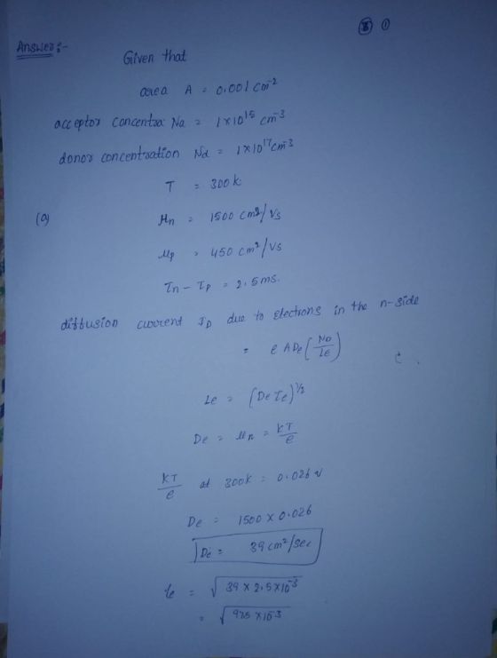 Given that accepto concerte: Na 1x101 5cm3 donos concentoation Na disbuston Le De Te) KT De15co x 0 026 29 cm2.lsel De 39x2 5